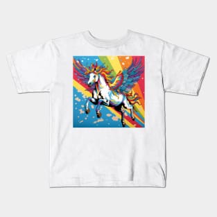 Pride Pegasus Pop Art 2 Kids T-Shirt